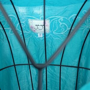 Turquoise Embroidered Women's Top